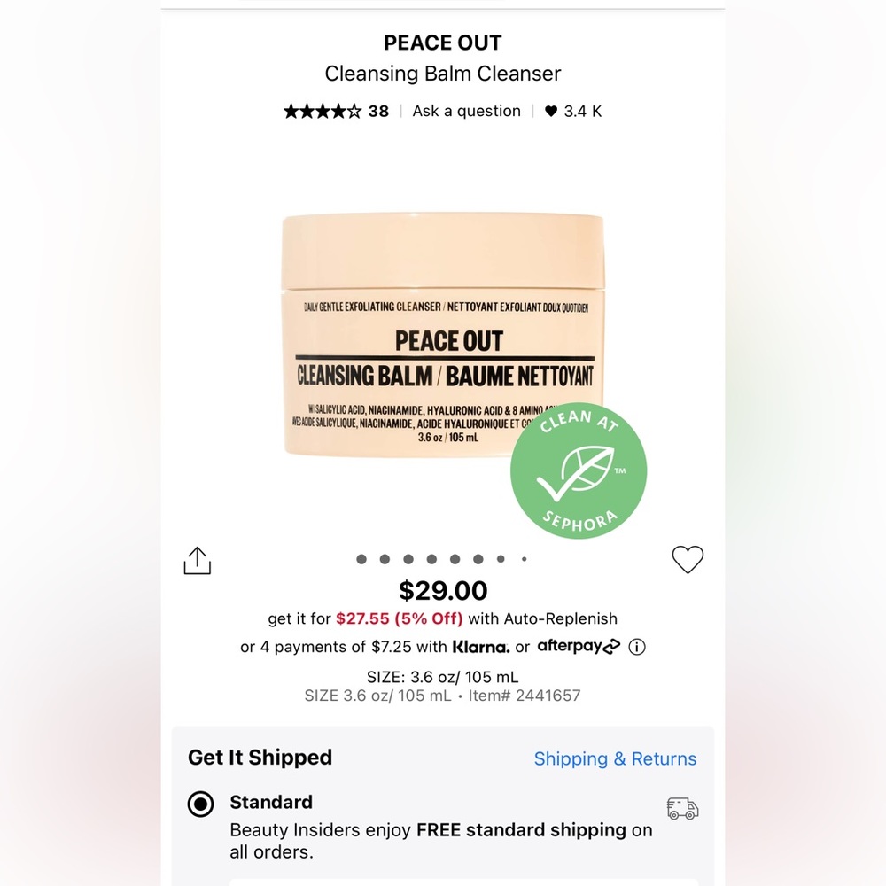 Peace out cleansing balm